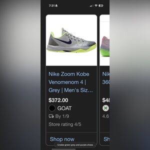 KOBE Green, Grey and Purple Basketball shoes